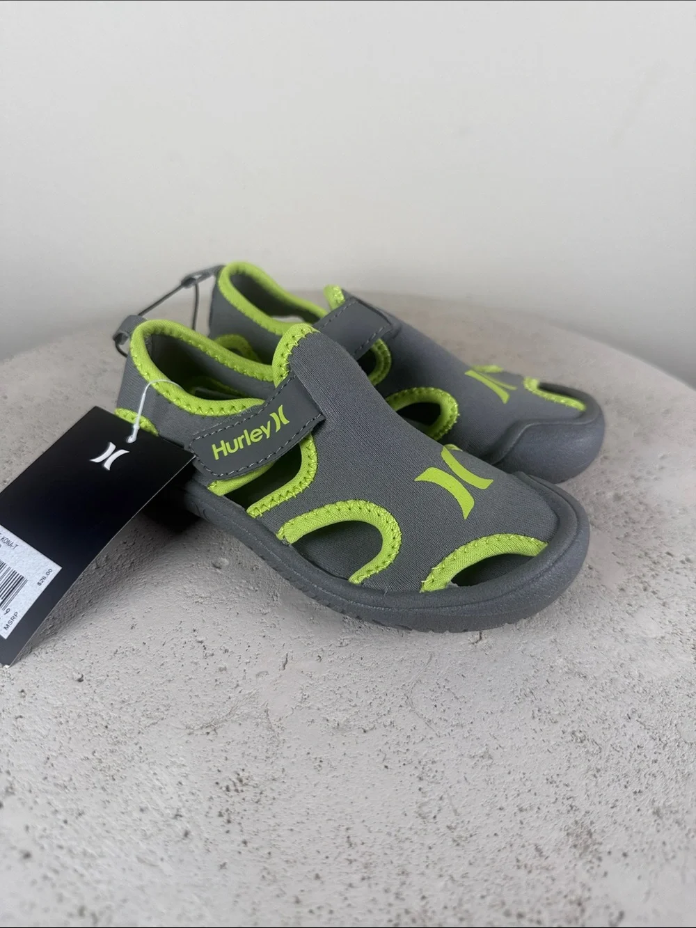 Hurley Kids Gray and Lime Water Shoes